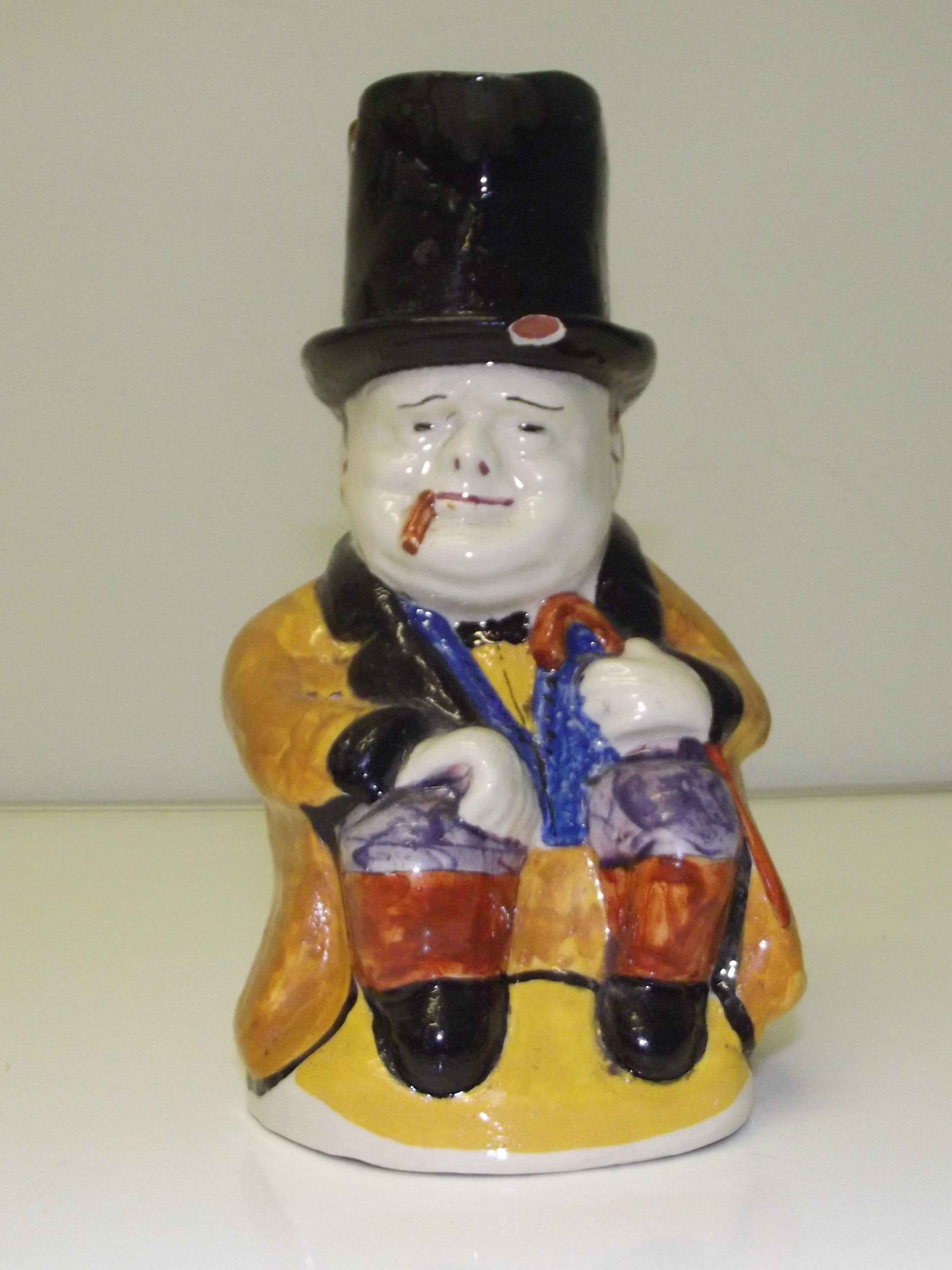 Brannam pottery Toby jug in the form of Winston Churchill, impressed marks C.H Brannam Ltd