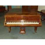 Hagspiel Ruschpler & Hof-Lieferanten Dresden walnut baby grand piano. Length 176 cm, width 137cm