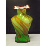 Murano style art glass vase in the form of a torso, polished pontil to base, 27cm in height