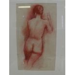 Bohuslav Barlow, standing female nude, signed and dated '98, pastel 14.25" x 8.25".