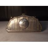 A late 19th century white metal purse with picture holder