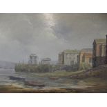 Attributed to John Anthony Park, oil on board, harbour scene, signed, 49cm x 35cm