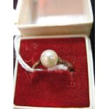 A 9ct pearl set ring