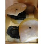 Carved Oriental bases with black lipped