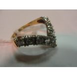 A 9ct herringbone CZ set dress ring