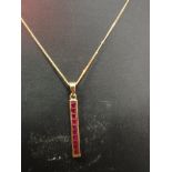 Ruby gold  pendant & chain