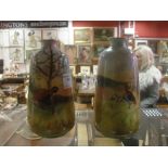 A pair of hand-painted Royal Winton vase