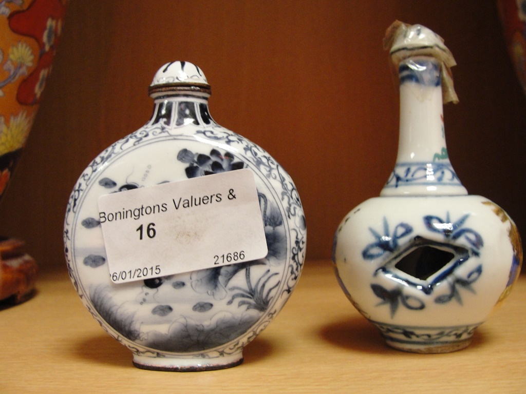 Two Oriental perfume bottles