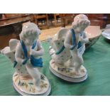 A pair of 20th century cornucopia figure