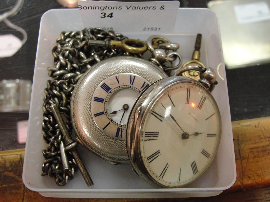 Two HM silver ladies silver pocket watch