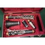 A cased Rudall Carte clarinet