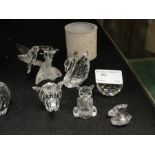 Seven Swarovski animals to inc elephant,