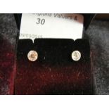 A pair of gold set old cut diamond stud