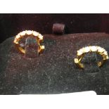 A pair of 18ct diamond set hoop earrings