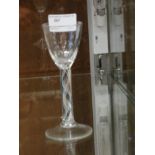 A 19th century ribbon twist stem glass