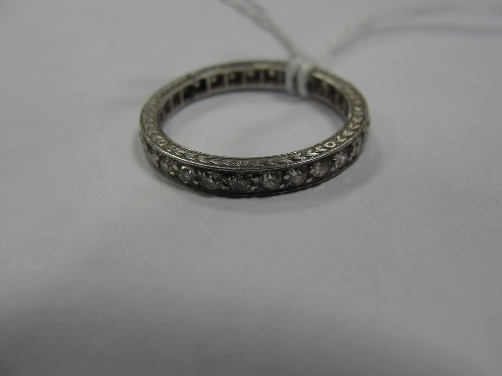 A diamond eternity ring