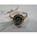 An 18ct diamond cluster ring