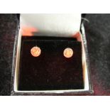 A pair of set old cut diamond stud earri