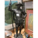 A 19th century spelter figure of a caval