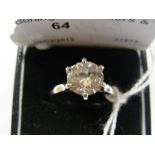 An 18ct white gold champagne diamond sol