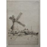 Edgar Holloway (1914-2008): two signed etchings to include 'Lincolnshire Mill', Knaresborough & one