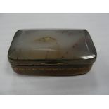 A 19th century hardstone snuffbox with mookite and drozy