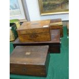 Four 19th century workboxes/slopes