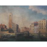 Follower of Francesco Guardi (Venice 1712-1793): Scene on the Grand Canal, Venice, with numerous