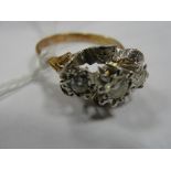 An 18ct gold diamond trilogy 'ballerina' ring: approx total diamond weight .50 (size N)