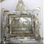 A mother-of-pearl framed depiction of The Last Supper, also carved in mother-of-pearl