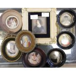 A quantity of eight portrait miniatures