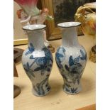 A pair of  Chinese blue and white vases