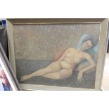 Michael Tain (20th century): A sleeping nude, oil on board, signed lower left, H 75 x W 96 cm