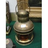 A brass starboard/port boat's lamp