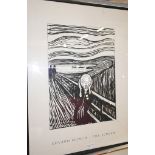 After Edvard Munch (1863-1944): The Scream, monochrome screenprint