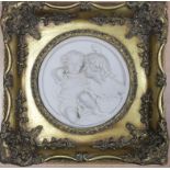 A gilt-framed rondel depicting children