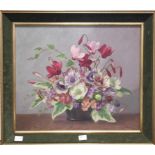 John E. Nicholls (British, active 1922-1955):
Still life of cyclamen, signed lower right, oil on