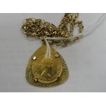 A 1963 Sovereign in 9ct pendant on 9ct chain