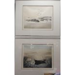 France Hilon (b. 1942): A pair of Limited Edition colour etchings depicting coastal views; together