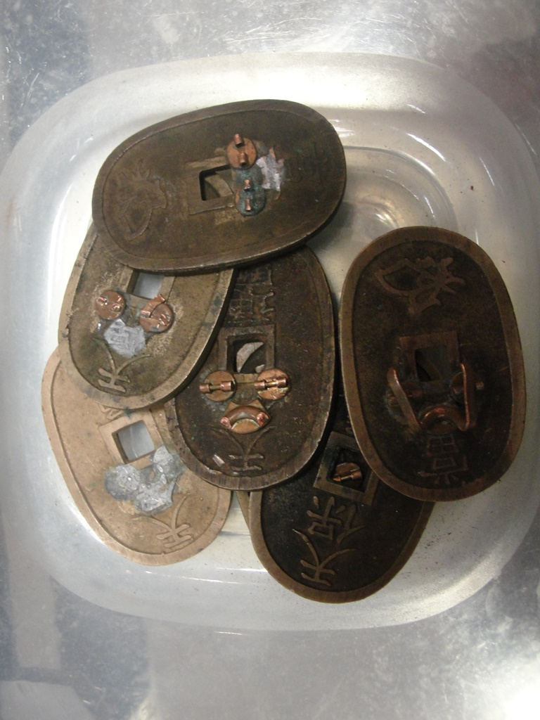 A quantity of seven Chinese coins
