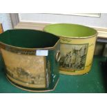 Two vintage litter bins