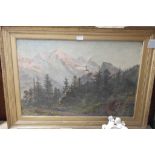 J Collier (19th century): An extensive mountainous landscape, oil on canvas, inscribed verso