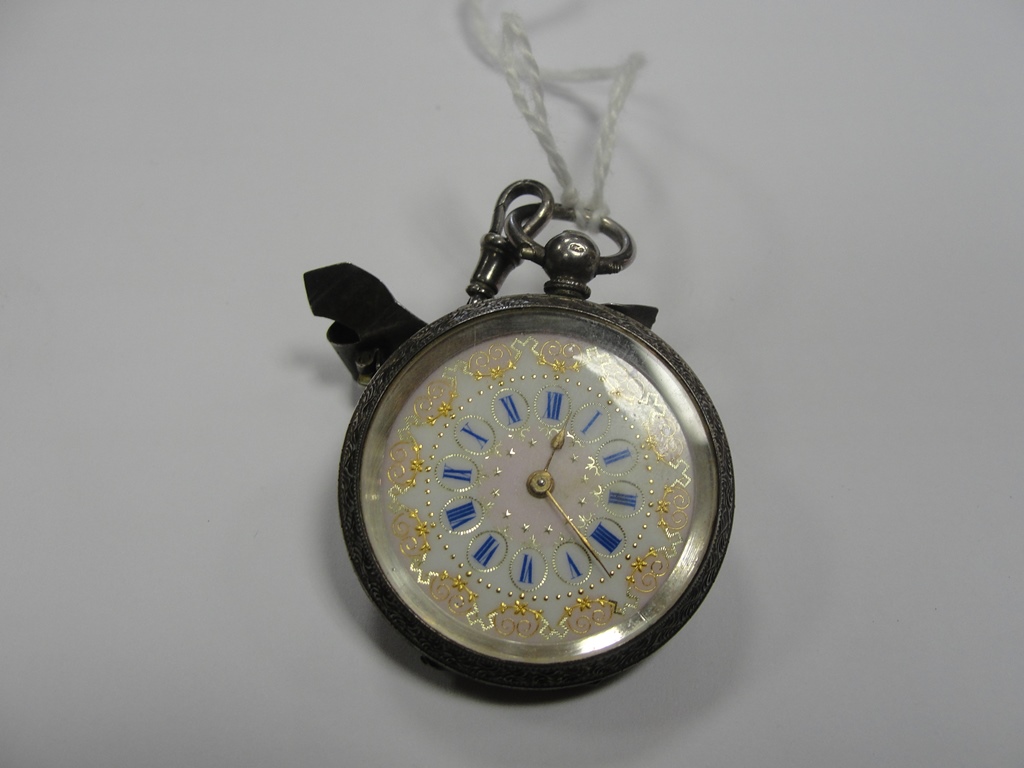 A 935 silver ladies pocket watch - Image 2 of 2