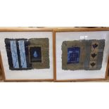 Mary Rose O'Neill (b. 1961): Echos I & II, a pair of mixed media collages, each titled, numbered