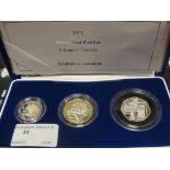 A 2003 three-coin Silver Proof Piedfort Set