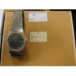 A gentleman's Ebel Wave wristwatch with diamond dial surround,