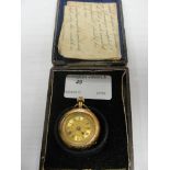 A cased 14ct ladies pocket watch