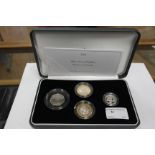 A UK 2005 Silver Proof Piedfort four-coin set