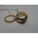 Two Victorian gold rings: 9 and 18ct;