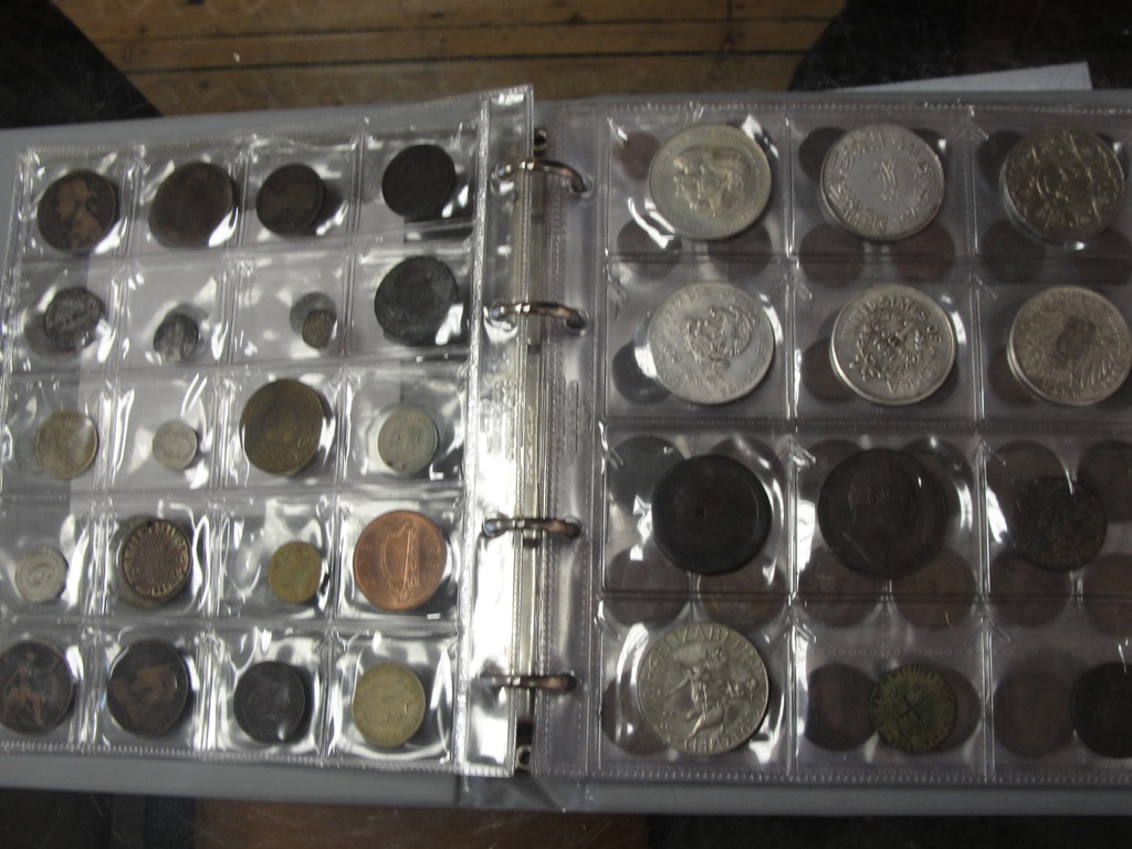 An album of more than 140 coins inc Roman, Victorian, copper, foreign crown size, William IV,